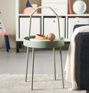 BURVIK Side table, light grey-green, 38 cm