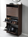 BRUSALI 3 compartment shoe rack - brown 61x130 cm