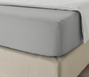 DVALA Fitted sheet, light grey, 140x200 cm