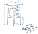 HEMNES Bedside table, white stain, 46x35 cm