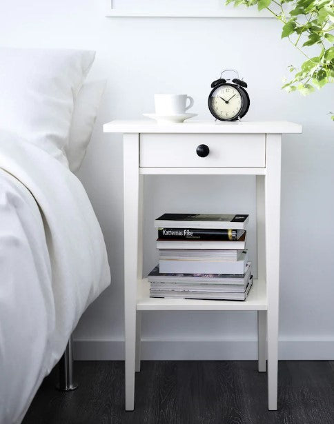 HEMNES Bedside table, white stain, 46x35 cm