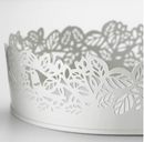 SAMVERKA Candle dish, oval white, 35x15 cm