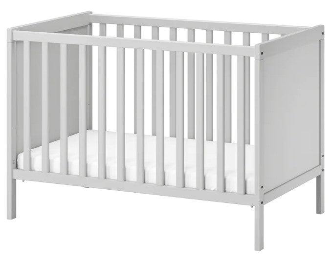 SUNDVIK Cot, grey, 60x120 cm