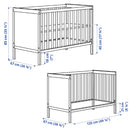 SUNDVIK Cot, grey, 60x120 cm