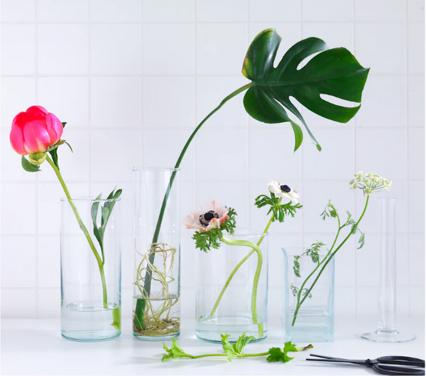 CYLINDER Vase, set of 3, clear glass