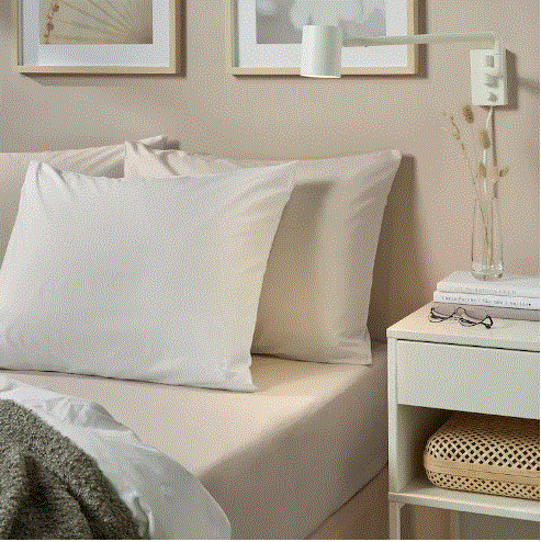 DVALA Fitted sheet, beige, 180x200 cm