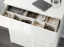 MALM chest of 3 drawers, 80x78 cm, high-gloss white >