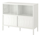 KALKNÄS Cabinet with sliding doors, white, 121x43x98 cm