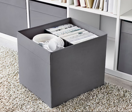 DRONA IKEA box dark grey 33x38x33 cm