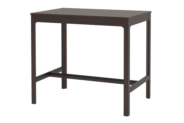 EKEDALEN Bar table, dark brown, 120x80x105 cm