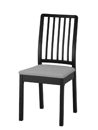 EKEDALEN Chair, black/Orrsta light grey