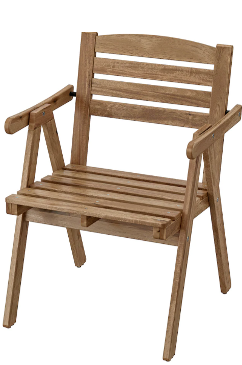 FALHOLMEN Armchair, outdoor, light brown stained