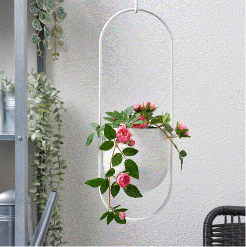 FEJKA Artificial potted plant, in/outdoor Rose/hanging pink, 9 cm