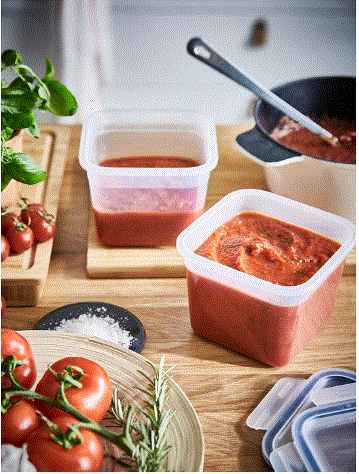 IKEA 365+ Food container, square/plastic, 1.4 l