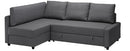 FRIHETEN / KLAGSHAMN Corner sofa-bed with storage, Skiftebo dark grey