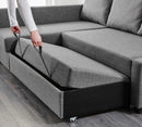 FRIHETEN / KLAGSHAMN Corner sofa-bed with storage, Skiftebo dark grey