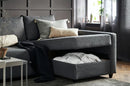 FRIHETEN / KLAGSHAMN Corner sofa-bed with storage, Skiftebo dark grey