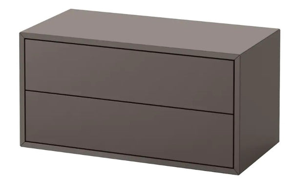 EKET Cabinet with 2 drawers, dark grey, 70x35x35 cm