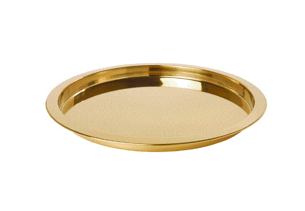 GLATTIS Tray, brass-colour, 38 cm