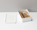 KUGGIS Box with lid, white, 18x26x8 cm