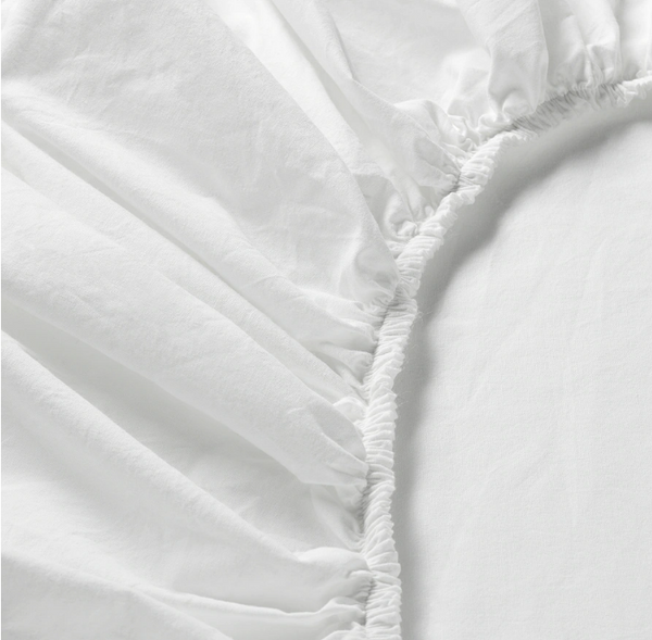 DVALA Fitted sheet, white, 160x200 cm