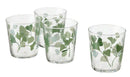 STILENLIG Glass, clear glass leaf patterned/green, 30 cl