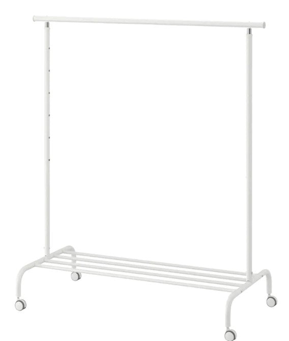 RIGGA Clothes rack, white, 111x51x126cm