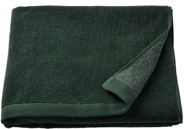 HIMLEÅN Bath towel, dark green/mélange, 70x140 cm