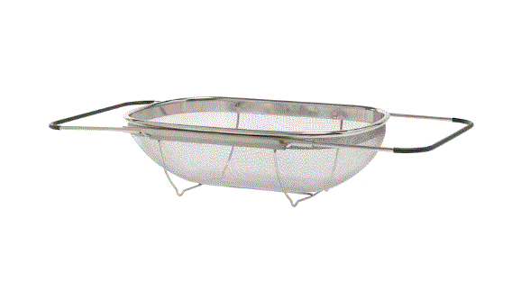 IDEALISK Colander, stainless steel/black, 34x23 cm