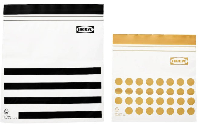 ISTAD Resealable bag, patterned/black yellow, 1/0.4 l