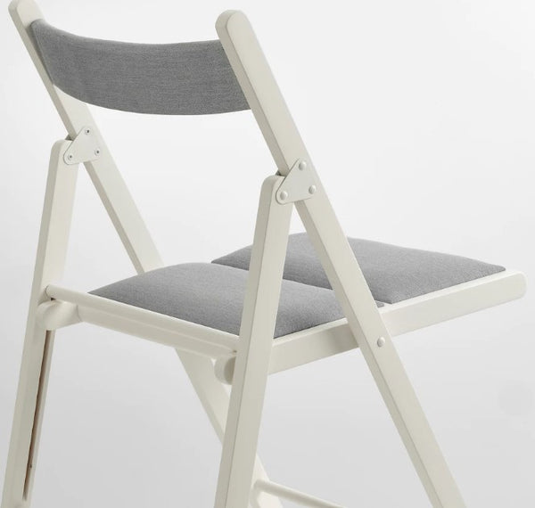 TERJE Folding chair, white/Knisa light grey