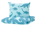 JÄTTELIK Duvet cover and pillowcase, dinosaur/blue, 150x200/50x60 cm