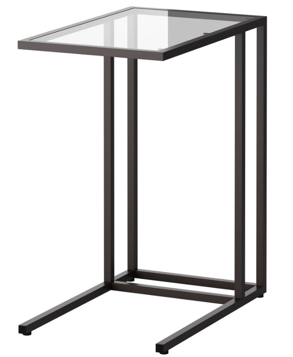 VITTSJO Laptop stand, 35x65 cm, black-brown/glass