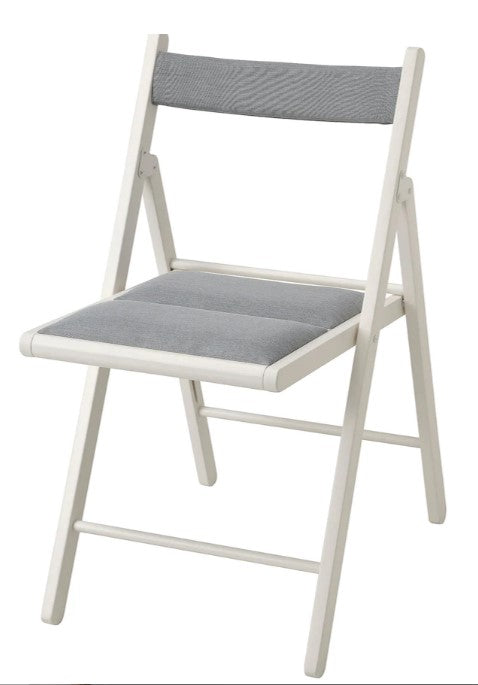 TERJE Folding chair, white/Knisa light grey