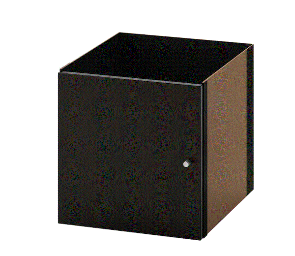 KALLAX Insert with door, black-brown, 33x33 cm