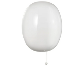 KALLBLIXT Wall lamp, wired-in installation, white glass