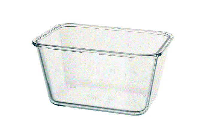 IKEA 365+ Food container, rectangular/glass, 1.8 L