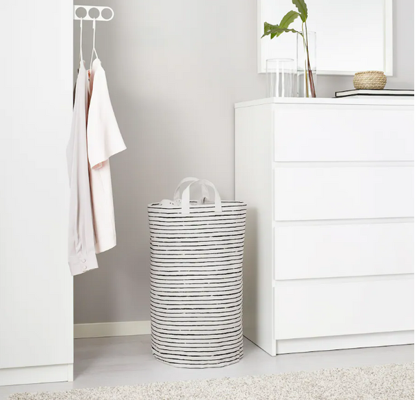 KLUNKA Laundry bag, white/black, 60 l