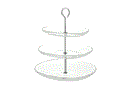 KVITTERA Serving stand, three tiers, clear glass/stainless steel