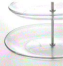 KVITTERA Serving stand, three tiers, clear glass/stainless steel