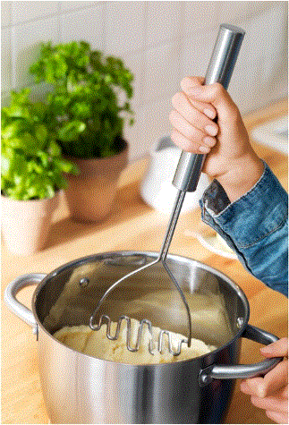 KONCIS Potato masher, stainless steel, 39 cm