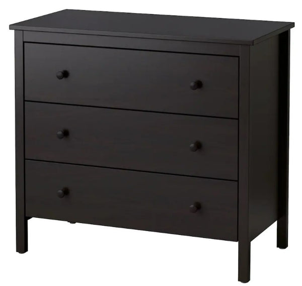 KOPPANG Chest of 3 drawers, black-brown, 90x83 cm