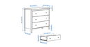 KOPPANG Chest of 3 drawers, white, 90x83 cm >