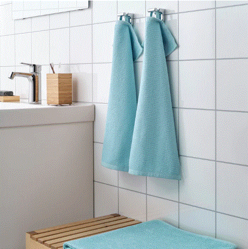 KORNAN Towel, set of 2 light blue, 30x50 cm