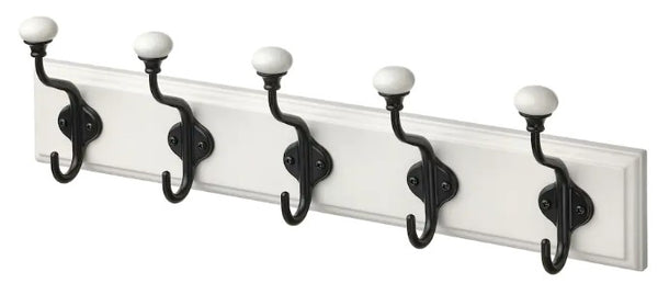 LANDKRABBA Rack hanger with 5 hooks, white, 50 cm