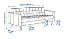 LANDSKRONA 3 seat sofa, grey/ LANDSKRONA Leg, wood, 15 cm