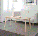 LISABO Coffee table, ash veneer, 118x50 cm