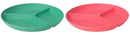 HEROISK Plate with 3 compartments, set of 2, bright red/green