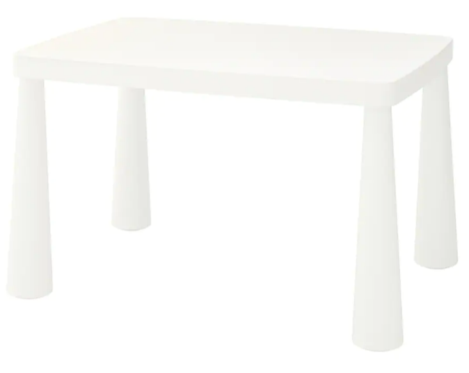 MAMMUT Children's table, in/outdoor white, 77x55 cm