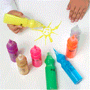 MALA Fluorescent/glitter paint, mixed colors